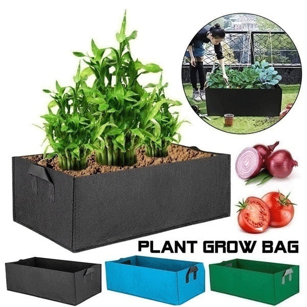 WDDH Rectangular Garden Grow Bag,Raised Planter Garden Bed Bag Breathable Fabric Aerating Growing Pots with Durable Handles,Thickened Plant Containers for Herb Flower Vegetable Plants